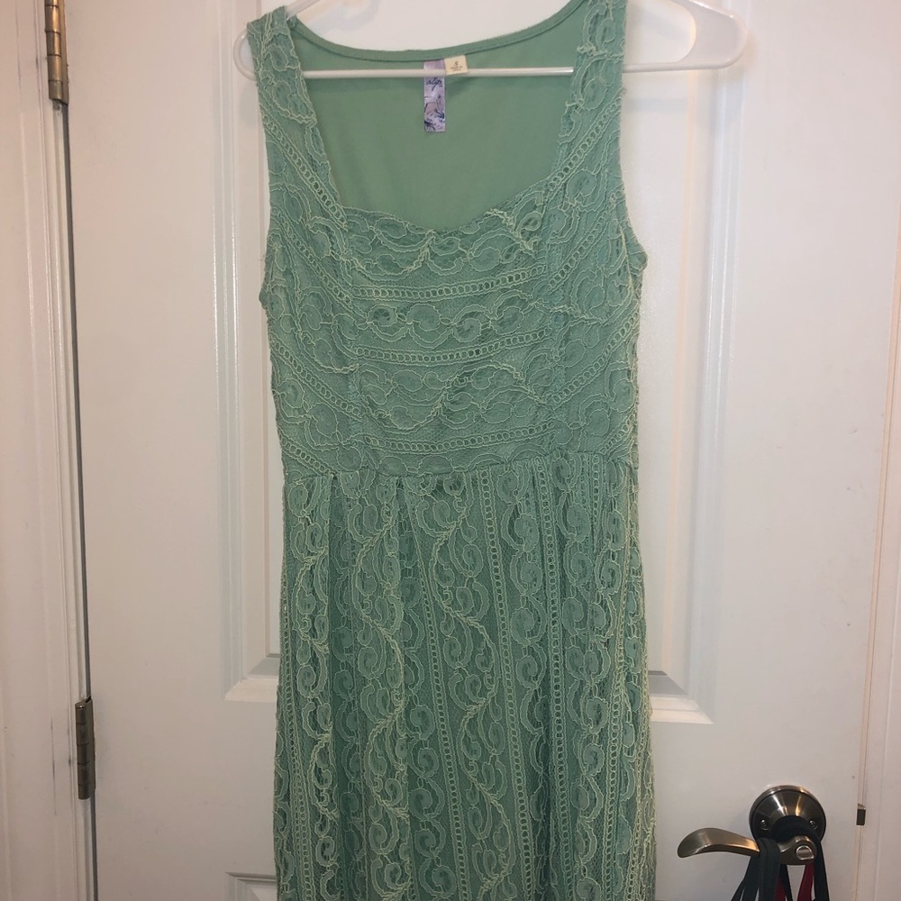 Lace Sage Green Formal Dress